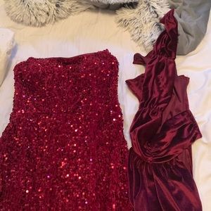 Maroon/Velvet dress